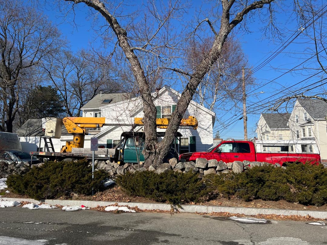 picture of a cherry picker aerial lift and a pickup truck